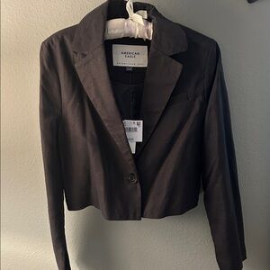 American Eagle Outfitters Women's Linen Feel Cropped Blazer NWT